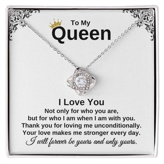 To My Queen | I Love You (Love Knot Necklace)