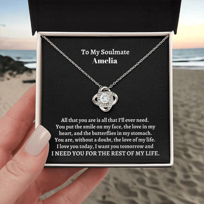 To My Soulmate | All That You Are (Personalized Love Knot Necklace)