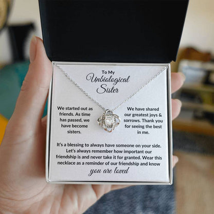 To My Unbiological Sister | You Are Loved (Love Knot Necklace)