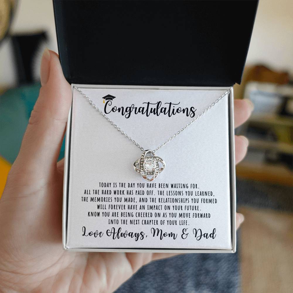 Congratulations, Love Mom & Dad | Graduation Necklace Gift