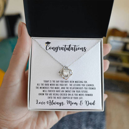 Congratulations, Love Mom & Dad | Graduation Necklace Gift