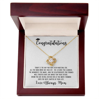 Congratulations, Love Mom | Graduation Necklace Gift