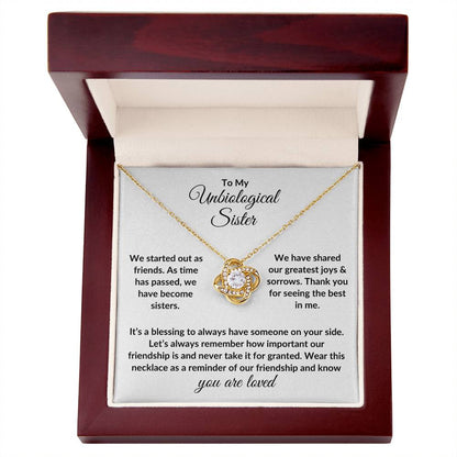 To My Unbiological Sister | You Are Loved (Love Knot Necklace)