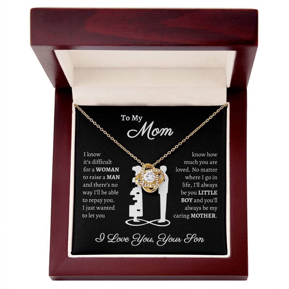 To My Mom, You Are Loved | From Your Son Love Knot Necklace