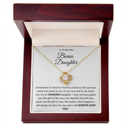 To My Bonus Daughter | Love You (Love Knot Necklace)