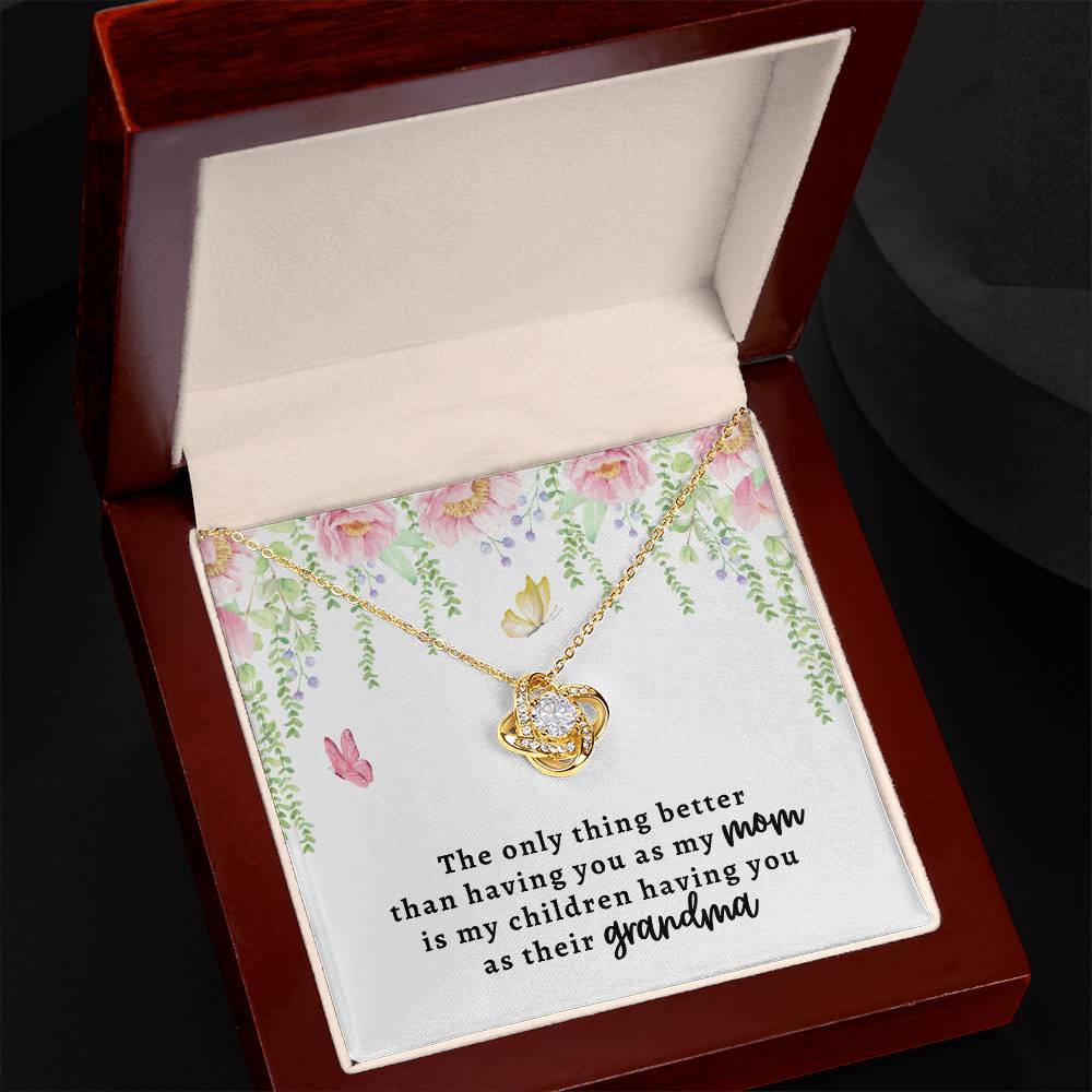 Having You As My Mom Love Knot Necklace