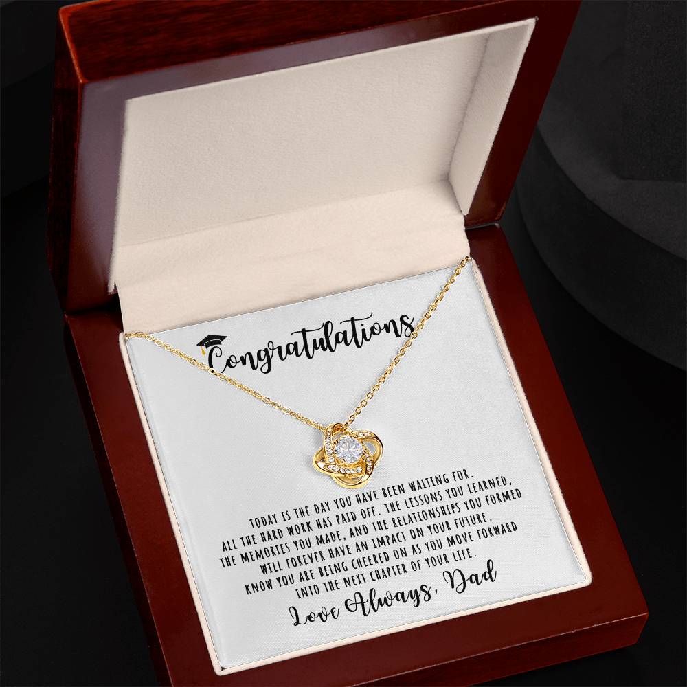 Congratulations, Love Dad | Graduation Necklace Gift