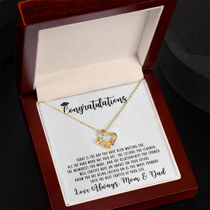 Congratulations, Love Mom & Dad | Graduation Necklace Gift