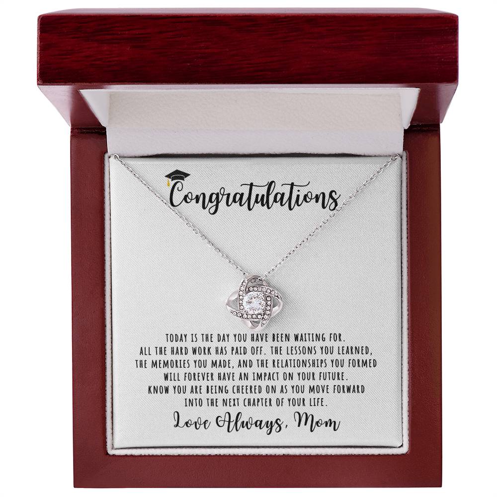 Congratulations, Love Mom | Graduation Necklace Gift