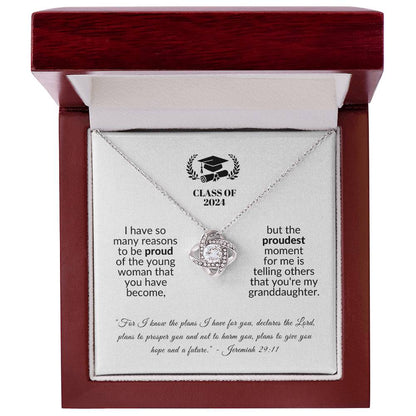 Proudest Moment | Graduation Gift for Granddaughter (Love Knot Necklace)