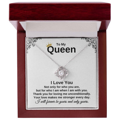 To My Queen | I Love You (Love Knot Necklace)