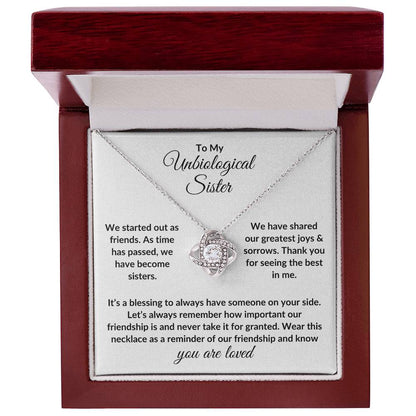 To My Unbiological Sister | You Are Loved (Love Knot Necklace)