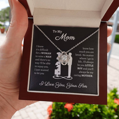 To My Mom, You Are Loved | From Your Son Love Knot Necklace