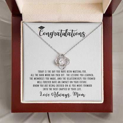 Congratulations, Love Mom | Graduation Necklace Gift