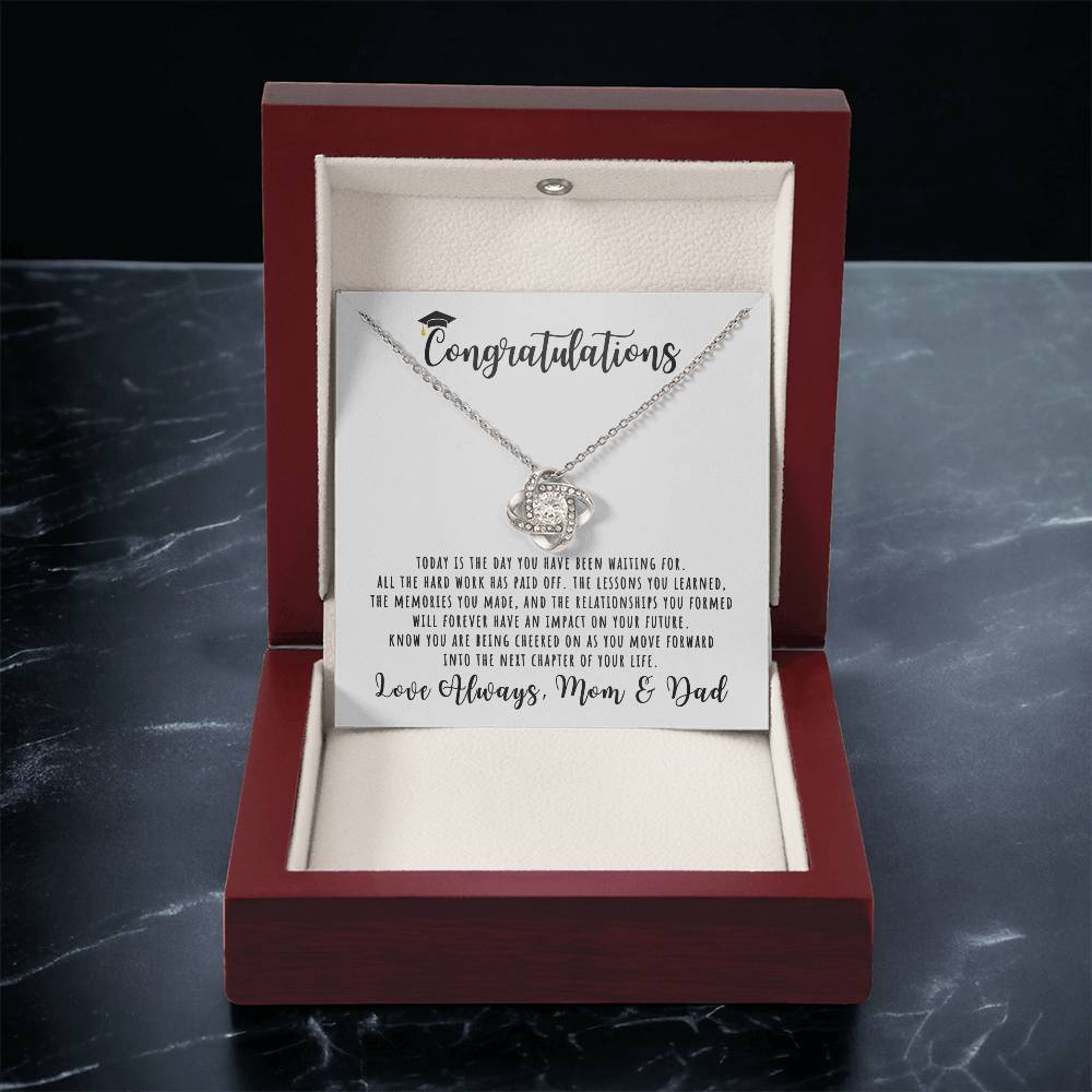 Congratulations, Love Mom & Dad | Graduation Necklace Gift