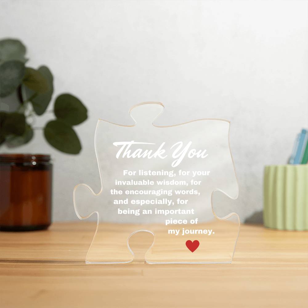 Thank You | White Design (Acrylic Puzzle Plaque)