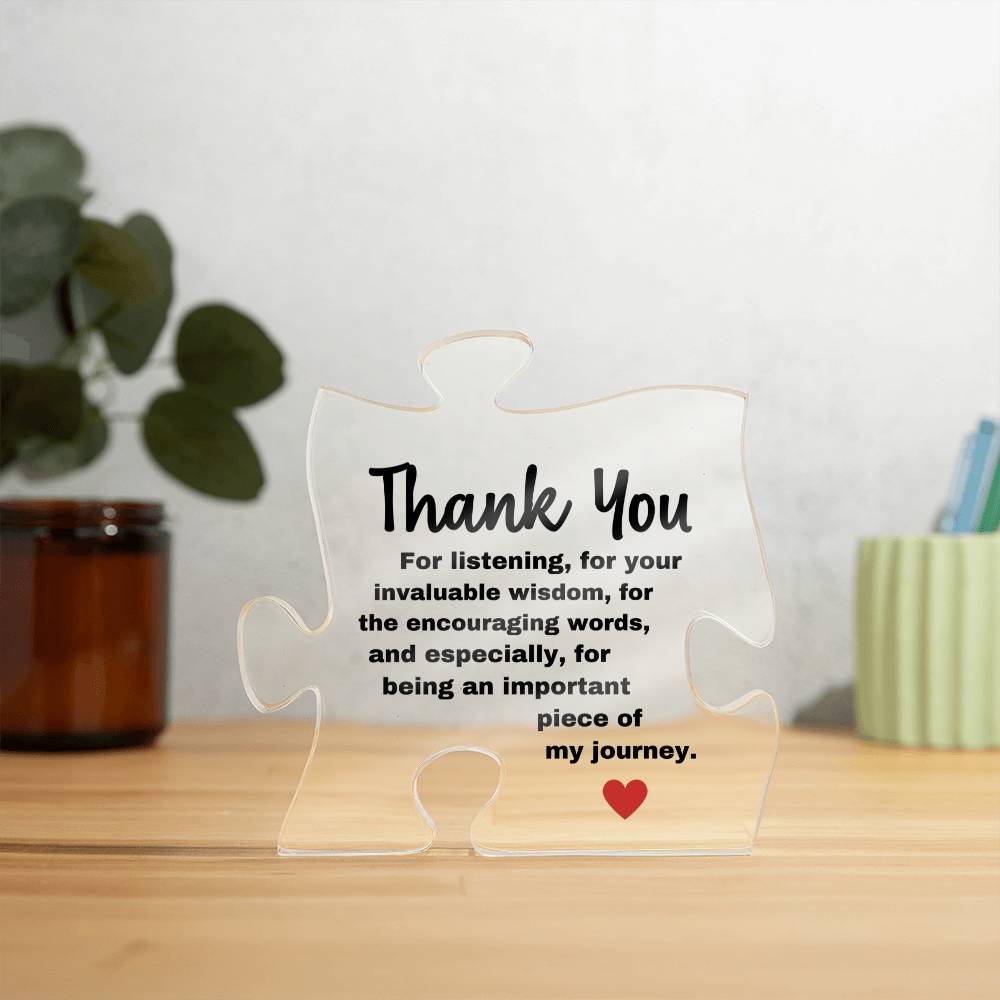 Thank You | Black Design (Acrylic Puzzle Plaque)