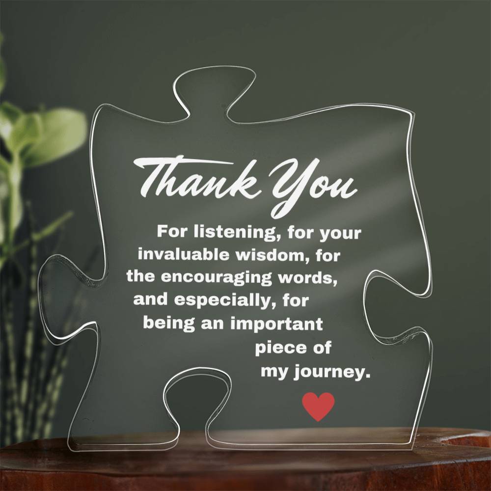 Thank You | White Design (Acrylic Puzzle Plaque)