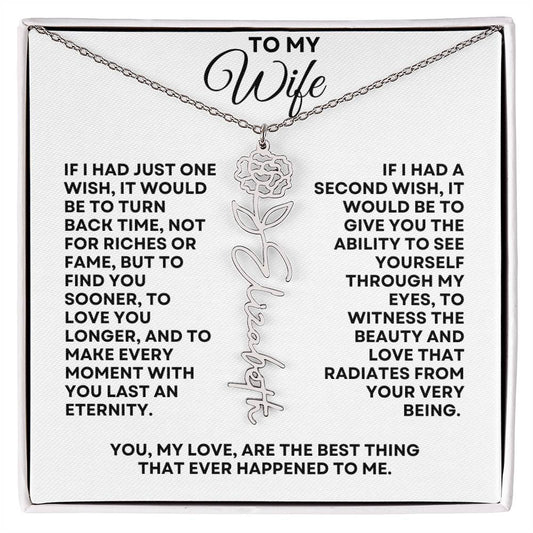 To My Wife | One Wish (Flower Name Necklace)