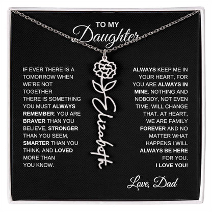 To My Daughter, Always Remember | Flower Name Necklace