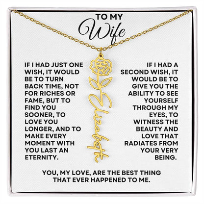 To My Wife | One Wish (Flower Name Necklace)