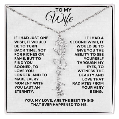 To My Wife | One Wish (Flower Name Necklace)