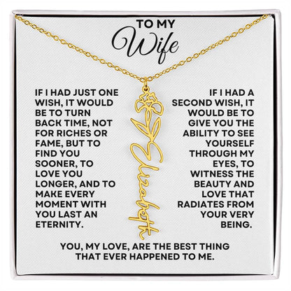 To My Wife | One Wish (Flower Name Necklace)