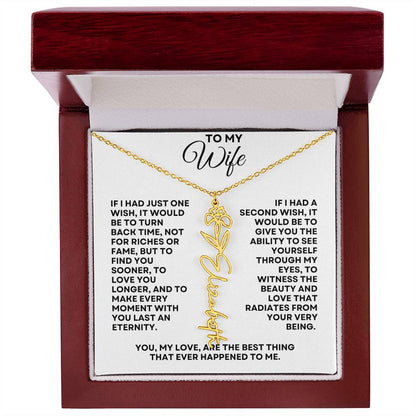 To My Wife | One Wish (Flower Name Necklace)