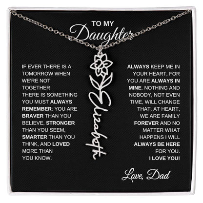 To My Daughter, Always Remember | Flower Name Necklace