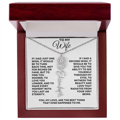 To My Wife | One Wish (Flower Name Necklace)