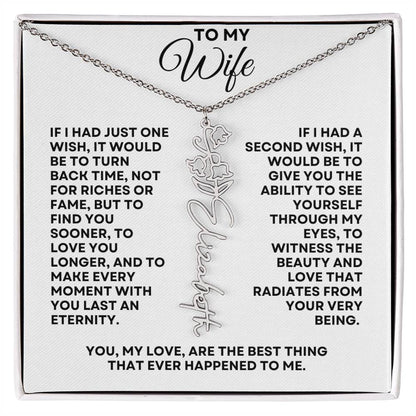 To My Wife | One Wish (Flower Name Necklace)