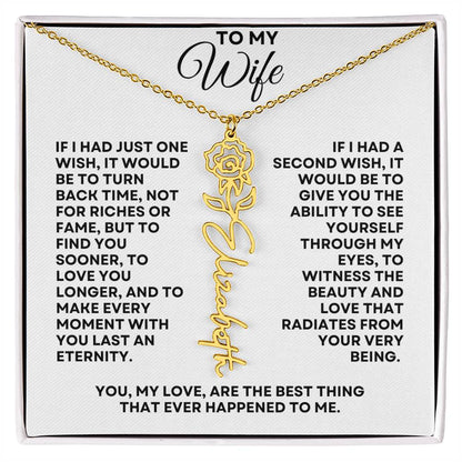 To My Wife | One Wish (Flower Name Necklace)