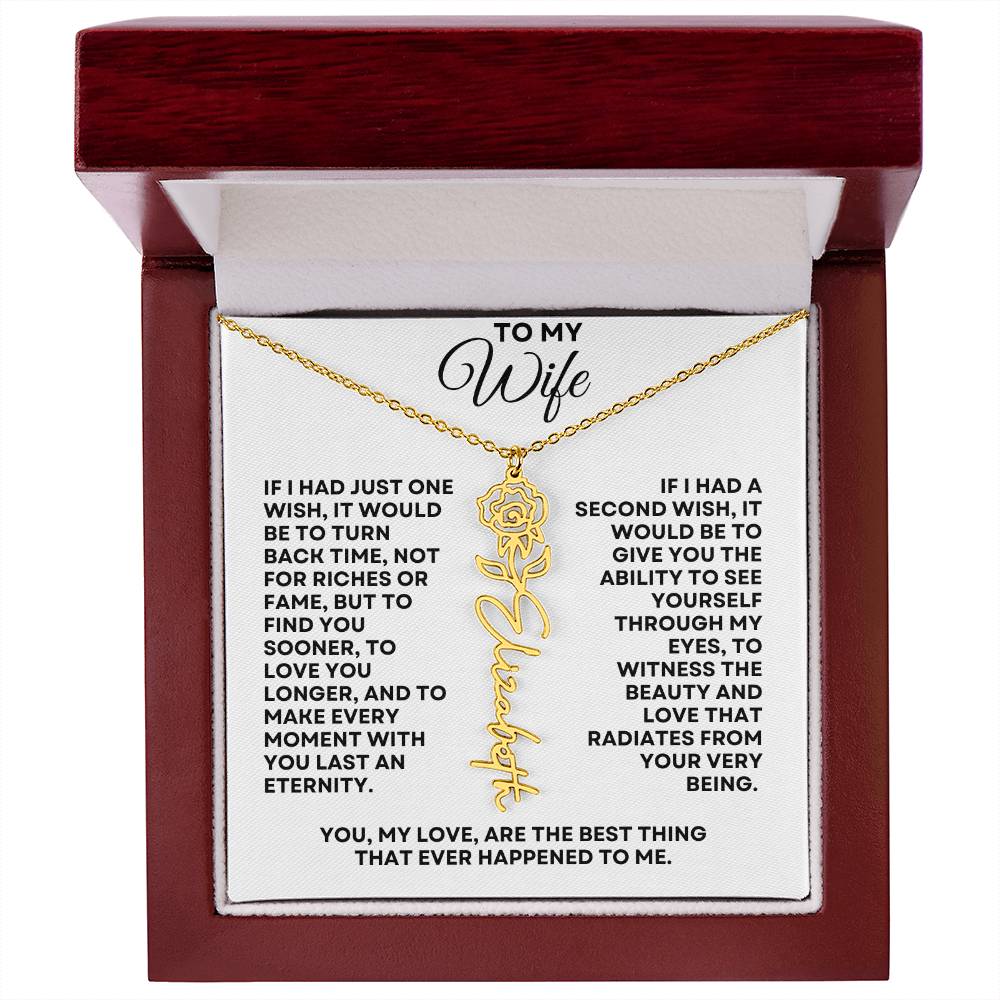To My Wife | One Wish (Flower Name Necklace)
