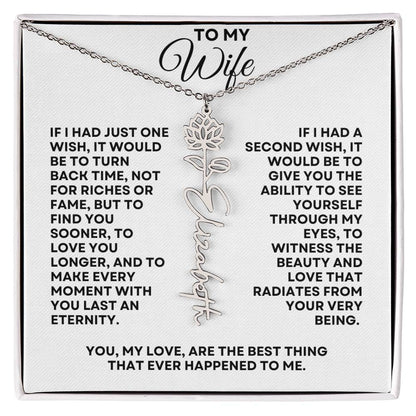 To My Wife | One Wish (Flower Name Necklace)