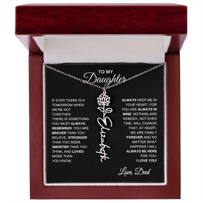 To My Daughter, Always Remember | Flower Name Necklace