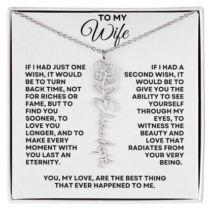 To My Wife | One Wish (Flower Name Necklace)