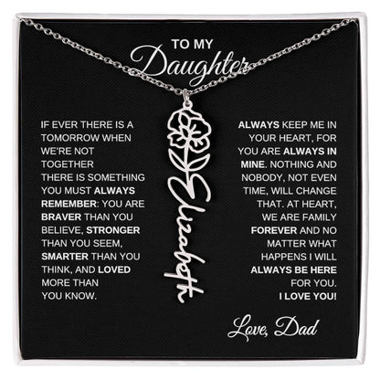 To My Daughter, Always Remember | Flower Name Necklace