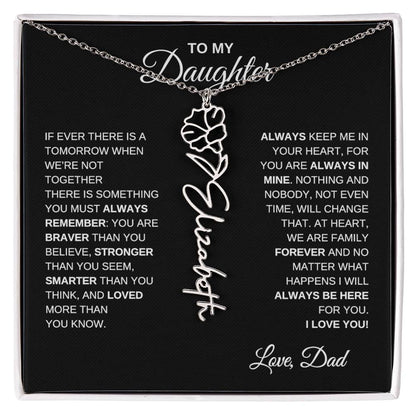 To My Daughter, Always Remember | Flower Name Necklace