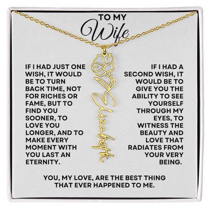 To My Wife | One Wish (Flower Name Necklace)