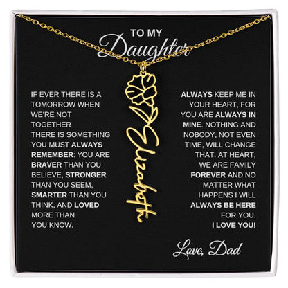 To My Daughter, Always Remember | Flower Name Necklace