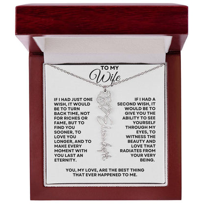 To My Wife | One Wish (Flower Name Necklace)