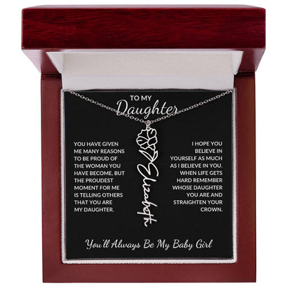 To My Daughter, Many Reasons To Be Proud | Flower Name Necklace
