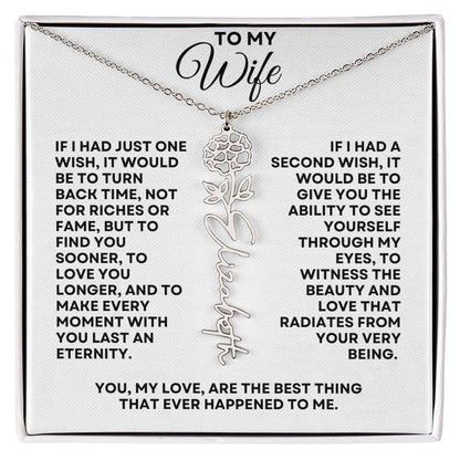 To My Wife | One Wish (Flower Name Necklace)