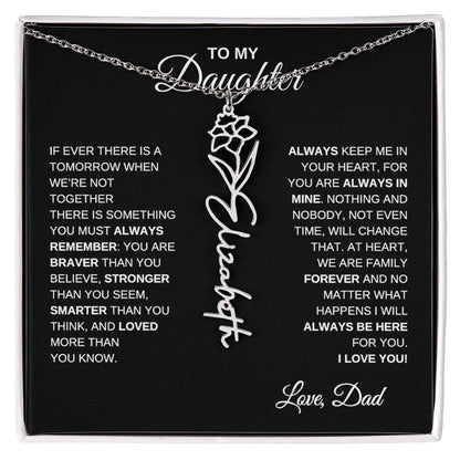 To My Daughter, Always Remember | Flower Name Necklace