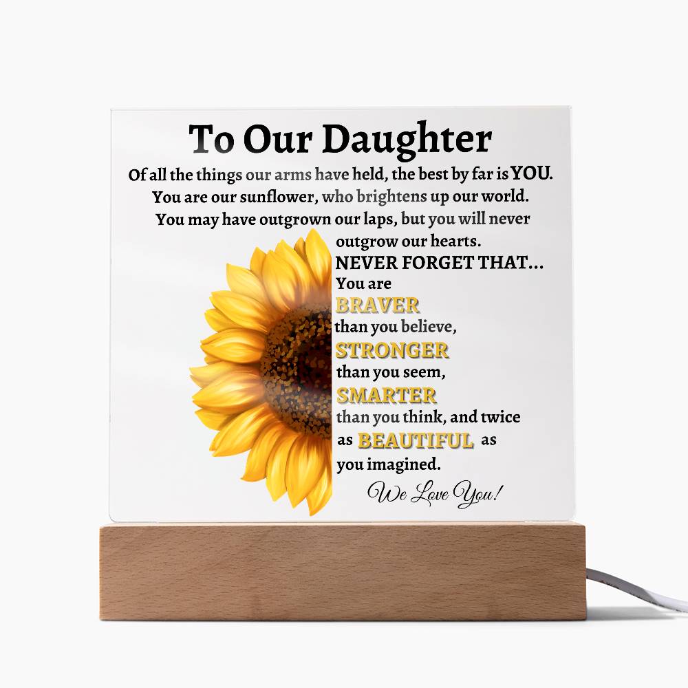 To Our Daughter | We Love You Sunflower Acrylic LED Lamp