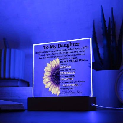 To My Daughter, From Mom | Sunflower Acrylic LED Lamp