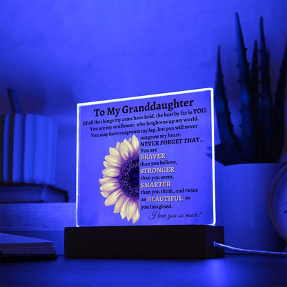 To My Granddaughter | Sunflower (Square LED Lamp)