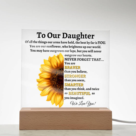 To Our Daughter | We Love You Sunflower Acrylic LED Lamp