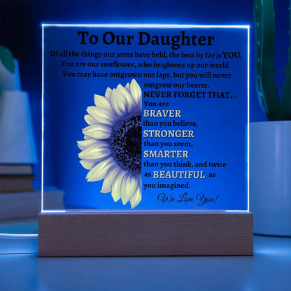 To Our Daughter | We Love You Sunflower Acrylic LED Lamp