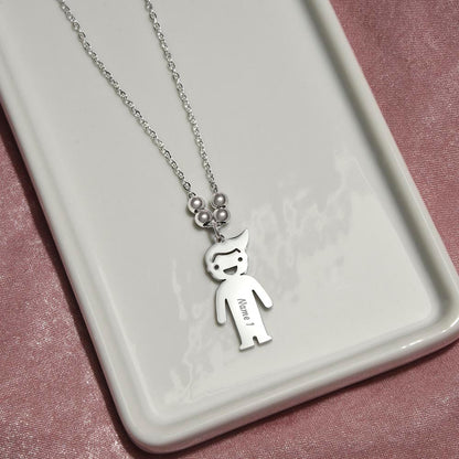 Dear Nana | You Are The World (Engraved Kids Charm Necklace)